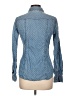 Forever 21 100% Cotton Polka Dots Blue Long Sleeve Button-Down Shirt Size L - photo 2