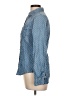 Forever 21 100% Cotton Polka Dots Blue Long Sleeve Button-Down Shirt Size L - photo 5