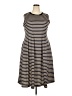 BLOOMCHIC Stripes Gray Casual Dress Size 18 - photo 1