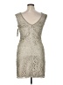 Eliza J Metallic Silver Cocktail Dress Size 14 - photo 2