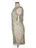 Eliza J Metallic Silver Cocktail Dress Size 14 - photo 5