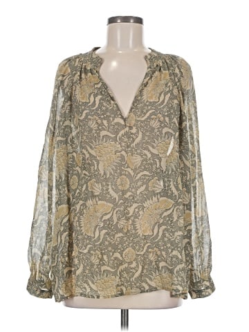 Vince. Long Sleeve Silk Top (view 1)