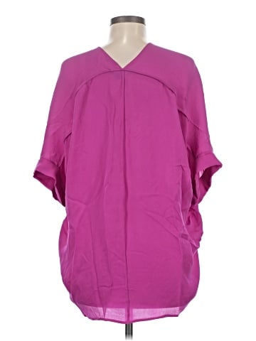 Vince. Short Sleeve Silk Top (view 2)