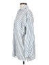 MIOU MUSE Stripes Silver Blue Long Sleeve Button-Down Shirt Size S - photo 5