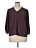CeCe Houndstooth Burgundy 3/4 Sleeve Blouse Size XL - photo 1