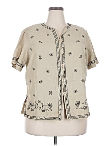 DressBarn Short Sleeve Silk Top (view 1)