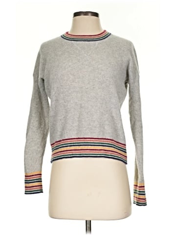 Madewell Rainbow-Trim Cashmere Sweatshirt (view 1)