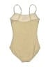 Capezio Solid Tan One Piece Swimsuit Size M - photo 2