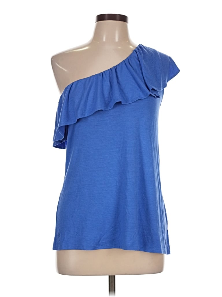 Pre-owned Lilly Pulitzer Sleeveless Top Blue One Shoulder Neckline Tops