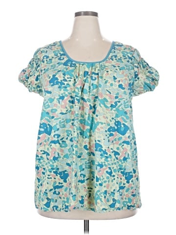 Unique Spectrum Short Sleeve Blouse (view 1)