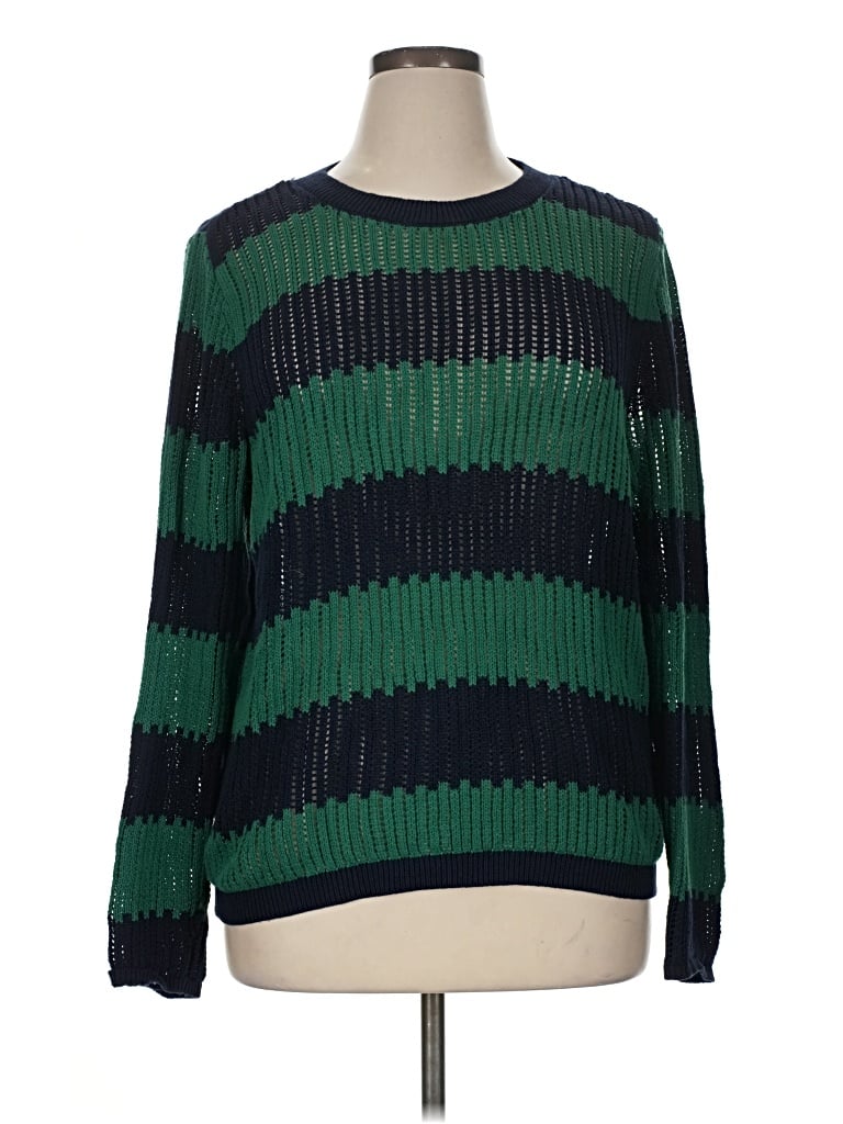 Pre-owned Ann Taylor Loft Pullover Sweater In Green
