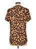 Notations Animal Print Gold Short Sleeve Blouse Size L - photo 2