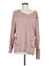 Pam & Gela Solid Pink Pullover Sweater Size M - photo 1