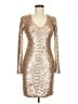 BCBGMAXAZRIA Metallic Gold Cocktail Dress Size M - photo 1