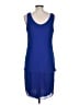Patra Solid Blue Casual Dress Size 12 - photo 2