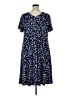Roaman's Print Blue Casual Dress Size 14 (M) - photo 2