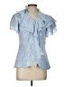 Patra 100% Polyester Solid Blue Short Sleeve Blouse Size 12 - photo 1