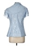 Patra 100% Polyester Solid Blue Short Sleeve Blouse Size 12 - photo 2