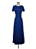Aqua Solid Blue Casual Dress Size L - photo 1