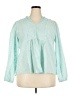 Torrid 100% Cotton Teal Long Sleeve Blouse Size 2X Plus (2) - photo 1