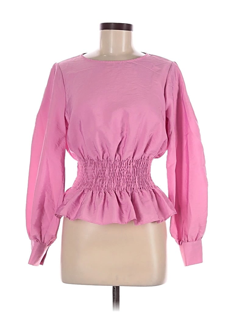Pre-owned Topshop Long Sleeve Blouse In Pink