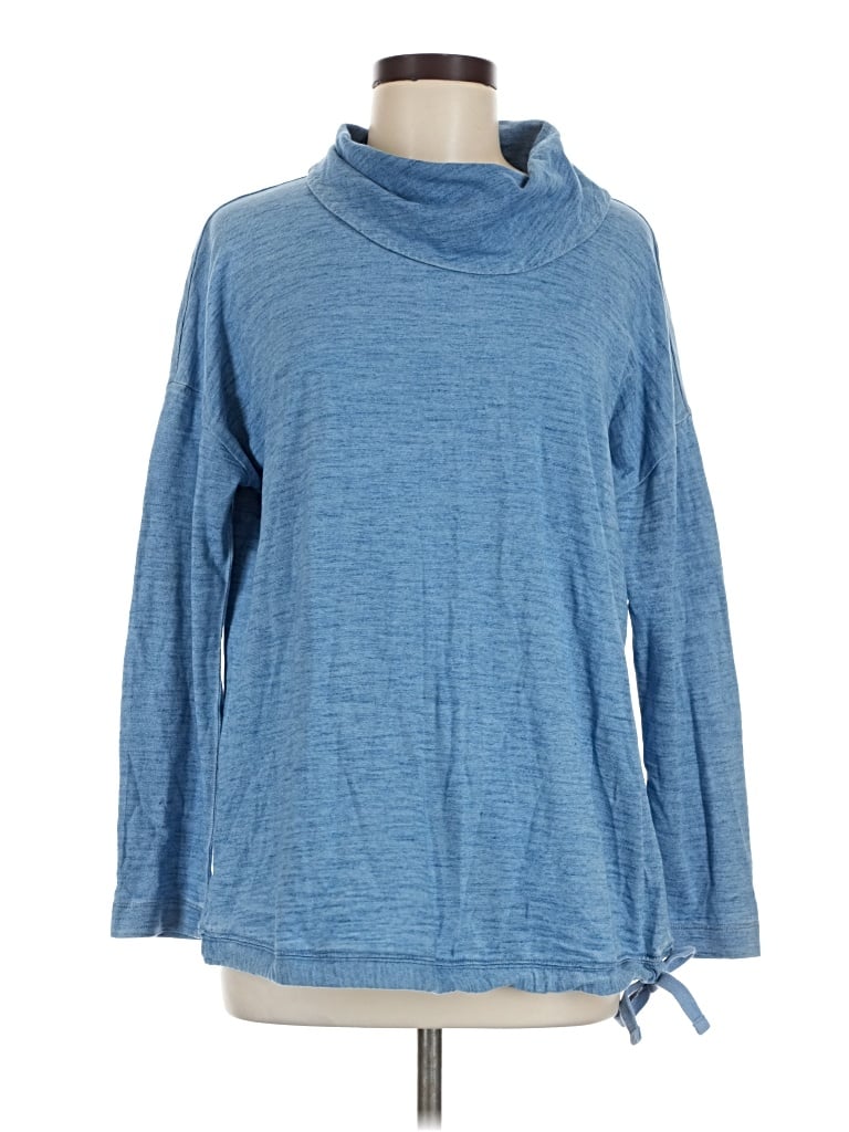 Pre-owned Purejill Long Sleeve Top Blue Cowl Neck Tops
