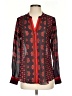 Hale Bob Hearts Red Long Sleeve Blouse Size XS - photo 1