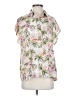 alex & lili 100% Polyester Tropical Ivory Short Sleeve Blouse Size S - photo 1