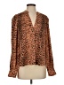 Brochu Walker 100% Polyester Animal Print Brown Long Sleeve Blouse Size S - photo 1