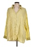 Unbranded Solid Yellow Long Sleeve Button-Down Shirt Size L (estimated) - photo 1