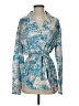 Commense Paisley Blue Long Sleeve Blouse Size S - photo 1