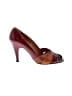 Nina 100% Leather Color Block Burgundy Heels Size 5 1/2 - photo 1
