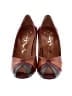 Nina 100% Leather Color Block Burgundy Heels Size 5 1/2 - photo 2