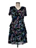 Connected Apparel 100% Polyester Print Black Casual Dress Size 8 (petite) - photo 1