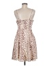 Express 100% Polyester Animal Print Ivory Brown Cocktail Dress Size M - photo 2