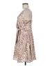 Express 100% Polyester Animal Print Ivory Brown Cocktail Dress Size M - photo 5