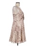 Express 100% Polyester Animal Print Ivory Brown Cocktail Dress Size M - photo 4
