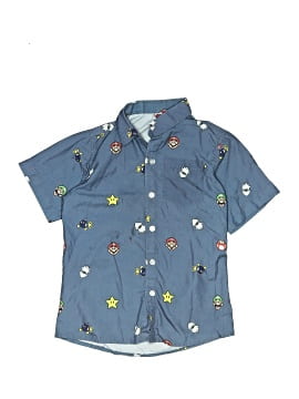 Super Mario Short Sleeve Button Down Shirt