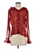Tess 100% Silk Red Long Sleeve Silk Top Size S - photo 1