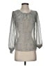 Japna 100% Polyester Silver 3/4 Sleeve Blouse Size XS - photo 1