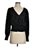 Aqua 100% Polyester Polka Dots Black Long Sleeve Blouse Size S - photo 1