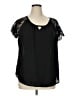 Torrid 100% Polyester Black Short Sleeve Blouse Size 1X Plus (1) - photo 1