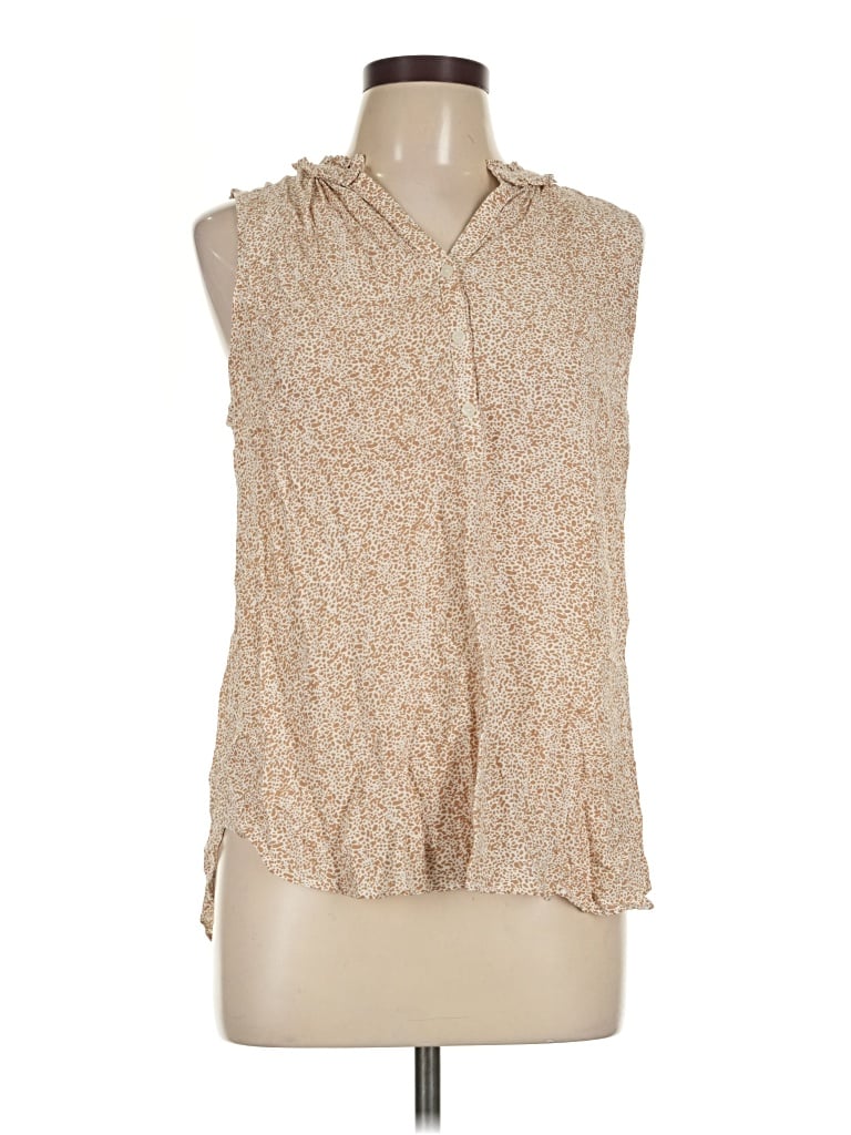 Pre-owned Talbots Sleeveless Blouse In Tan