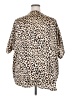 Jodifl 100% Polyester Animal Print Tan Short Sleeve Blouse Size L - photo 2