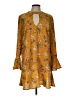 Xhilaration 100% Polyester Yellow Casual Dress Size L - photo 1