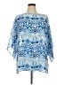 Chaps 100% Polyester Blue 3/4 Sleeve Blouse Size 1X - photo 1
