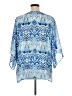 Chaps 100% Polyester Blue 3/4 Sleeve Blouse Size 1X - photo 2