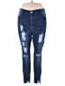 Fashion Nova Hearts Blue Jeans Size 2X - photo 1