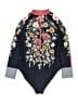 Johnny Was Floral Blue Rash Guard Size 2X - photo 1