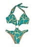 Assorted Brands Animal Print Teal Two Piece Swimsuit Size S - photo 1